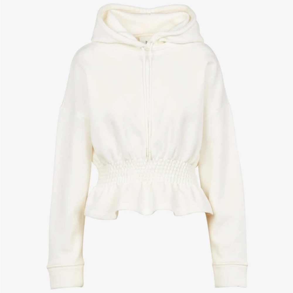 ba&sh Cream Drawstring Hooded Sweatshirt